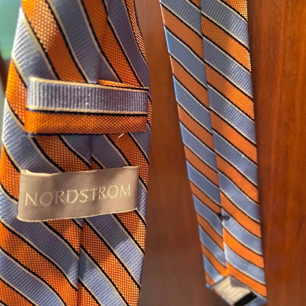 Boys Nordstrom Brand Orange and Blue Striped Tie